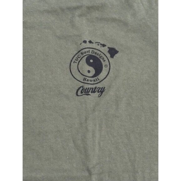 T&C Surf Designs Country Green T-Shirt North Shore Haleiwa Aloha Hawaii 2 Sided - Picture 3 of 9